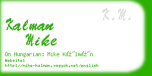 kalman mike business card